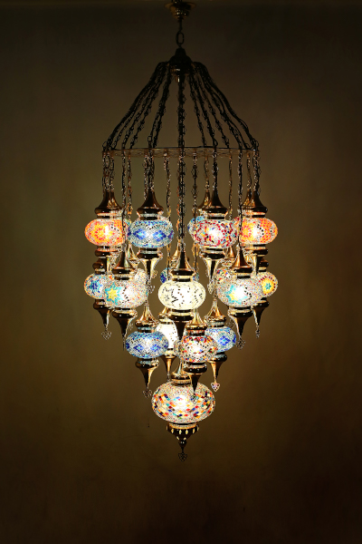 21in1 No3 Size Gold Mosaic Laser Chandelier